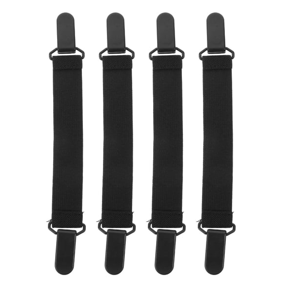 Luxshiny 4-Pack Black Elastic Boot Clips for Motorcycle and Cycling Trouser Leg Safety and Secure
