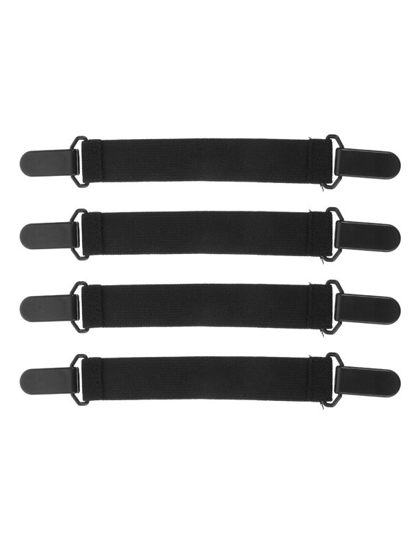 4pcs Adjustable Pant Leg Clips with Strap and Plastic Buckle