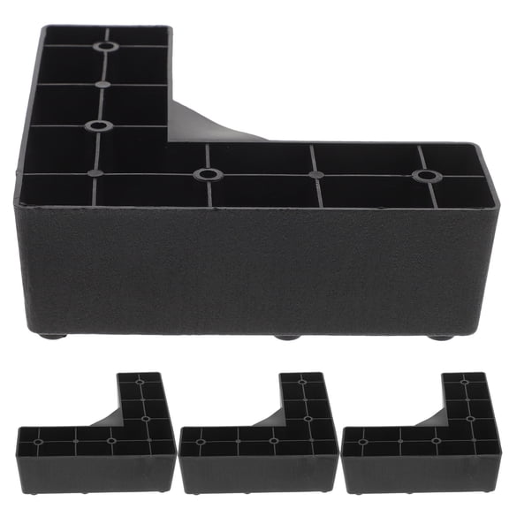Luxshiny 4Pcs Black Plastic Furniture Risers for Beds Sofas Couches Providing Stable Lifting