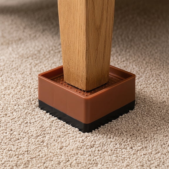 LITINKIMI 4Pcs Multipurpose Brown Treadmill Riser Blocks Anti Vibration Pads for Home Equipment