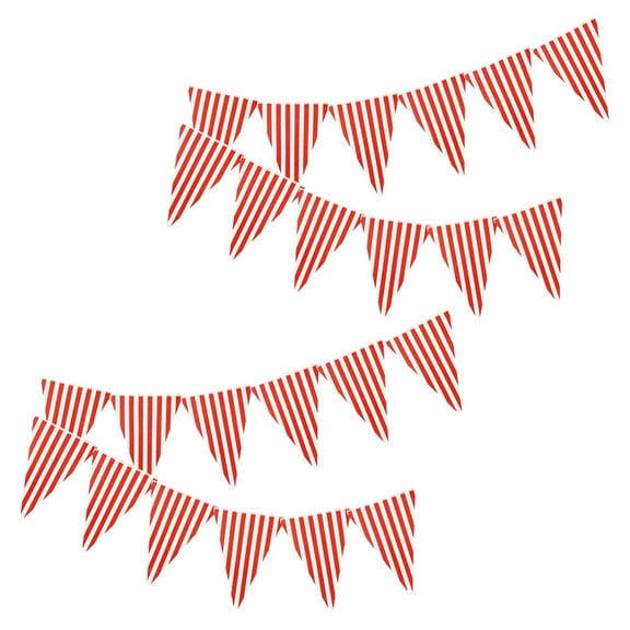 Luxshiny 4Pcs Carnival Circus Theme Banner in Multi Colors for Festival and Party Hanging Decor