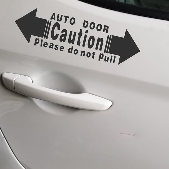 Luxshiny 4Pcs Caution Automatic Door Sticker Black Vinyl for Sliding Glass Door Safety Warning