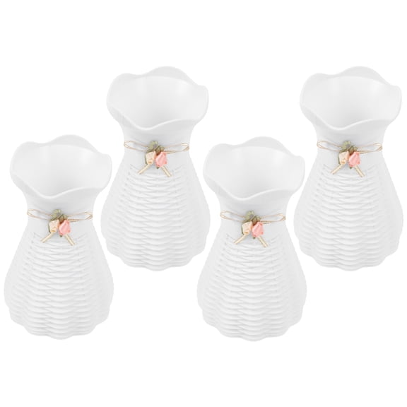 Luxshiny 4Pcs Chic Vase Plastic Material for Home Decor Indoor Use