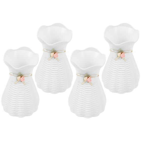 Luxshiny 4Pcs Chic Vase Plastic Material for Home Decor Indoor Use