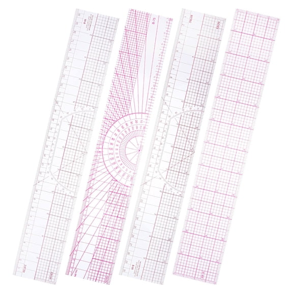 Luxshiny 4Pcs Clothing Pattern Drafting Ruler Flexible Measuring Tool for Accurate Home Sewing Design