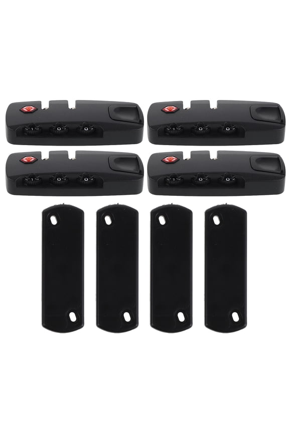 4Pcs Compact Black Password Lock for Backpack Suitcase Gym Bags and Office Lockers