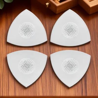 Luxshiny Durable Ruan Accessory White Nylon Plectrum for Clear Tones 4Pcs