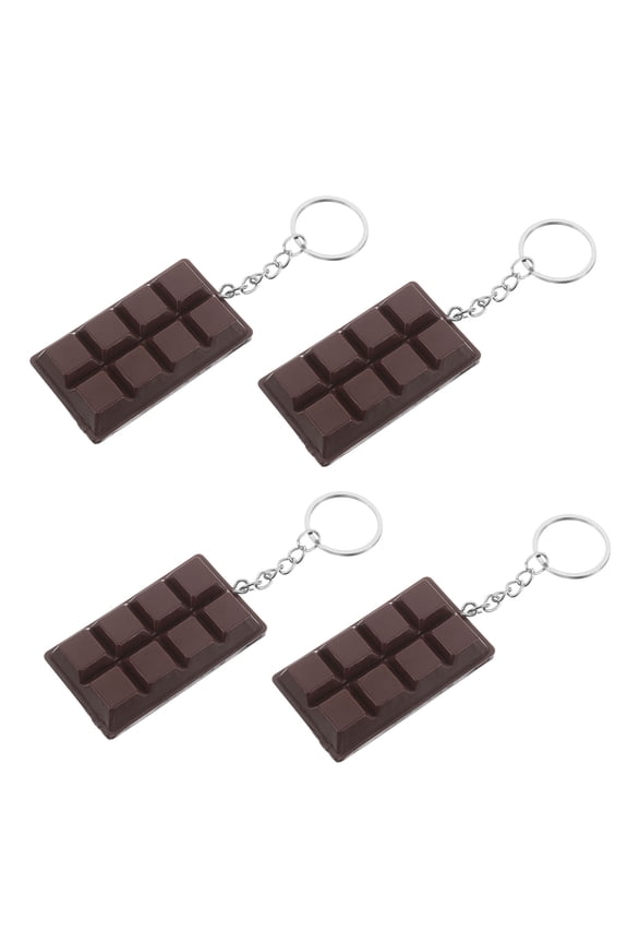 4Pcs Coffee Color Chocolate Keychain for Bags Cute Plush Pendant Key Chain Accessories