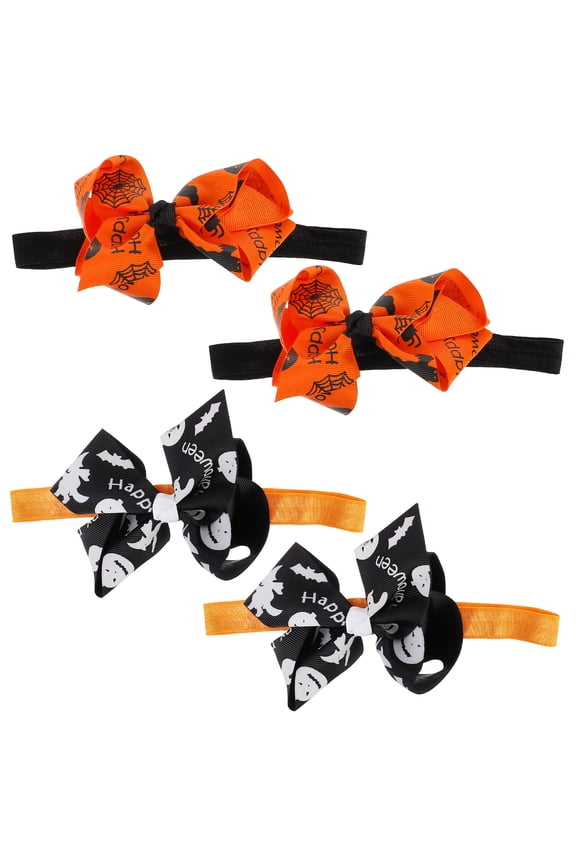 4Pcs Decorative Bowknot Hair Band Assorted Colors Breathable Material Easy Use