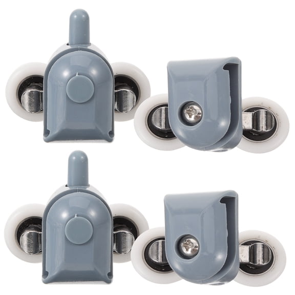 Luxshiny 4-Pack Curved Flat Wheel Rollers Replacement for Smooth Glass Shower Doors, Shower Door Hardware Parts