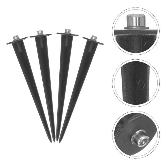 Luxshiny 4Pcs Outdoor Spot Lights For Yard Black Casting Aluminum Inserting Light Rods