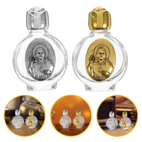 Luxshiny Crystals Water Bottle Holy Water Bottle Portable Crystal Glass 4Pcs