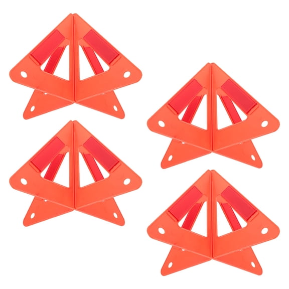Luxshiny 4Pcs Emergency Triangle Reflective Road Markers for Vehicles Portable Warning Triangles for Roadside Safety