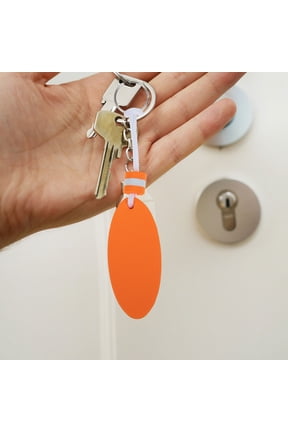 4Pcs Eva Floating Key Chain Waterproof Orange Key Holder with Surfboard Pendant for Water Activities