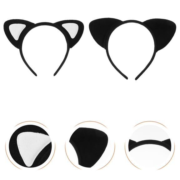 Luxshiny 4Pcs Festival Party Headbands Cat Ears Hairband Lightweight Plush Hair Band for Decoration