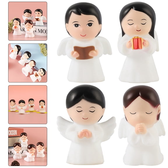 Luxshiny 4Pcs White Baking Ornaments Desktop Gadgets Decorative Gifts for Parties and Weddings