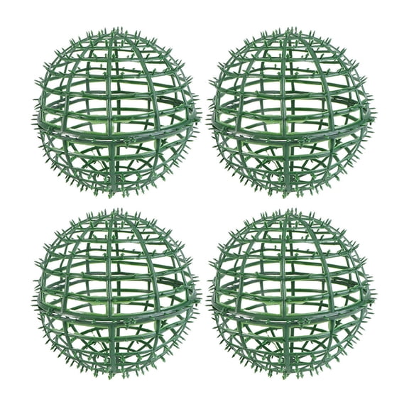 Luxshiny Front Door Decor Topiary Ball Frame Green Plastic 4Pcs