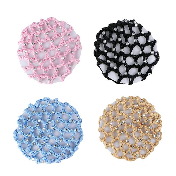 Luxshiny 4Pcs Lightweight Elastic Hair Bun Cover in Assorted Colors for Secure Hair Holding