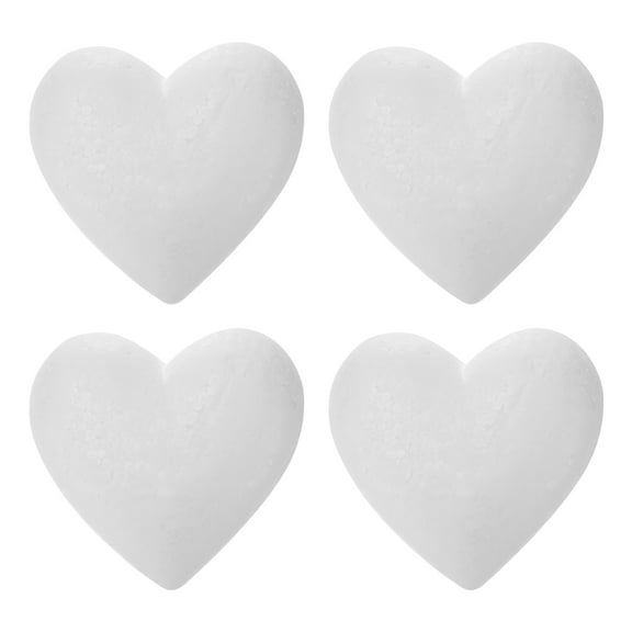 Luxshiny 4Pcs Heart Ornaments White Heart Shape Craft for Crafters Artists Students Wedding Valentines Day Decorations