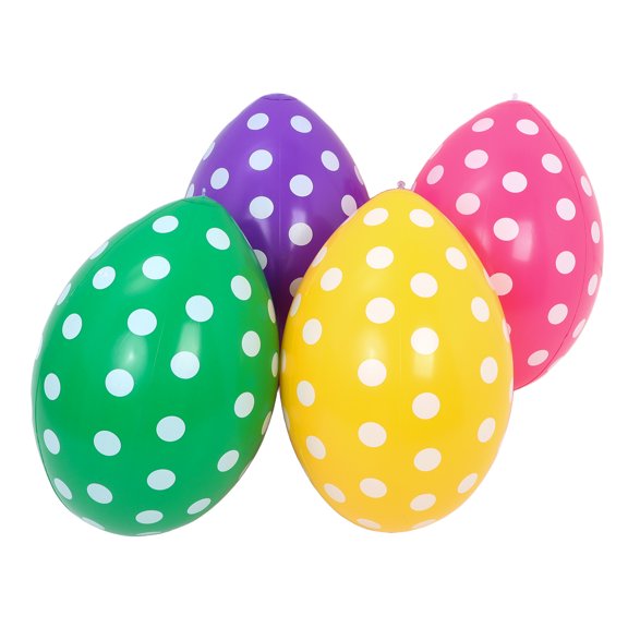 Luxshiny 4-Pack Inflatable Easter Eggs in Assorted Colors, PVC Outdoor Decorations for Spring Holiday Celebrations
