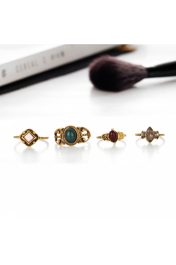 4-Piece Set Vintage Style Assorted Colors Trendy Boho for Women and Teens