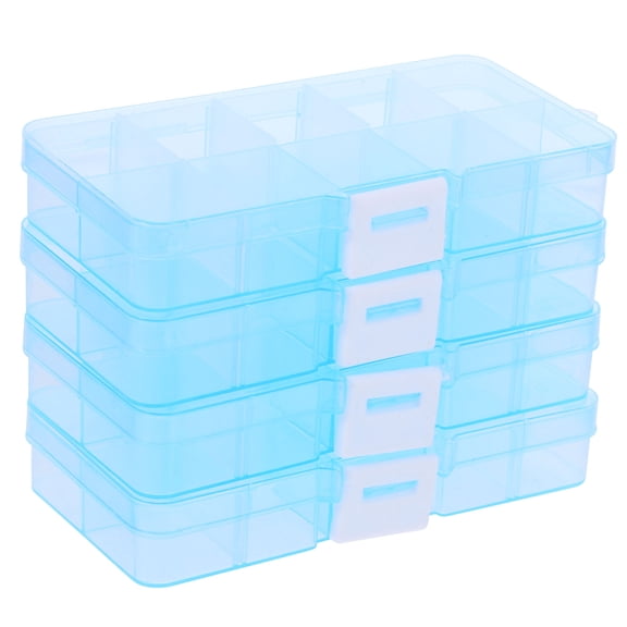 Luxshiny 4Pcs Multi Compartment Plastic Organizer Box for Small Parts Use in Home Organization