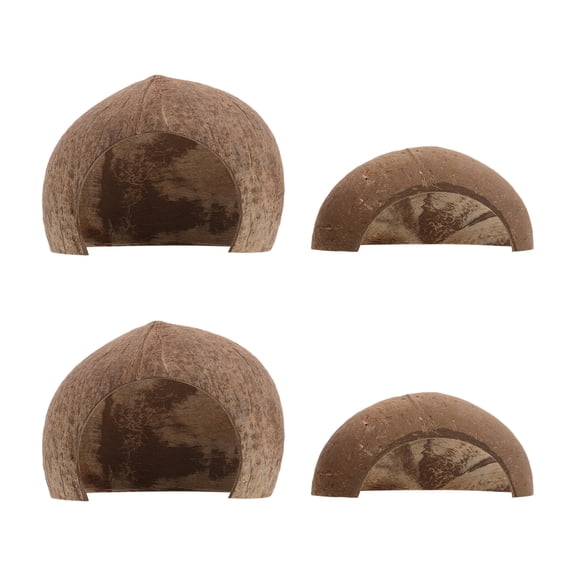 Luxshiny 4Pcs Natural Coconut Shell Hideouts Durable Reptile Hideouts for Terrarium with Leopard Gecko Shed