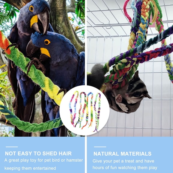 Luxshiny 4Pcs Hamster Suspension Bridge Cotton Rope Pet Swing for Birds and Small Animals