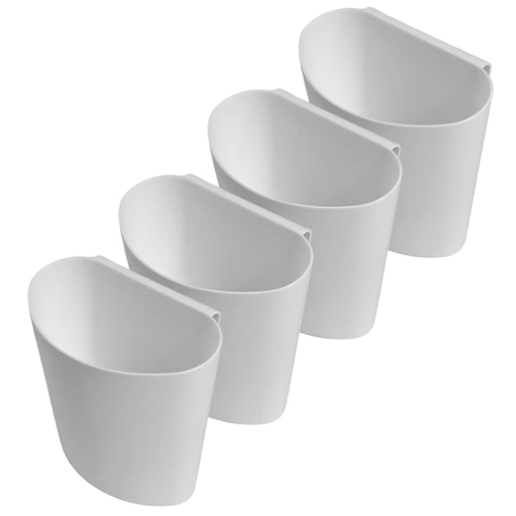 Luxshiny 4Pcs Plastic Hanging Trash Can and Storage Bin for Cart and Tabletop Use White