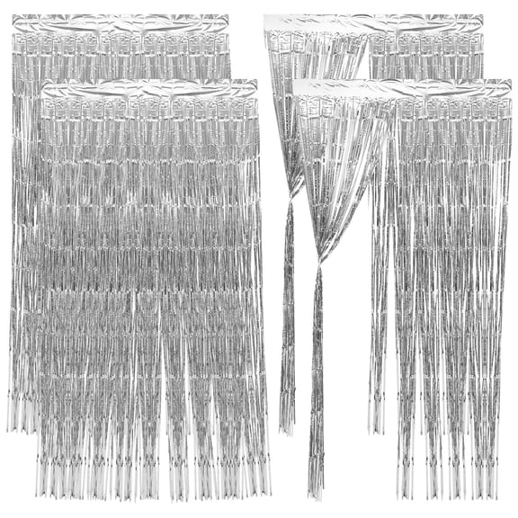 Luxshiny 4-Pack Plastic Party Curtains Backdrop for Birthday, Event Decorations and Celebration Supplies