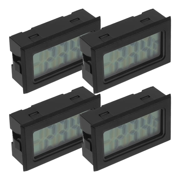 Luxshiny 4Pcs Portable Indoor Digital Thermometer Black with Embedded Design for Home and Greenhouse