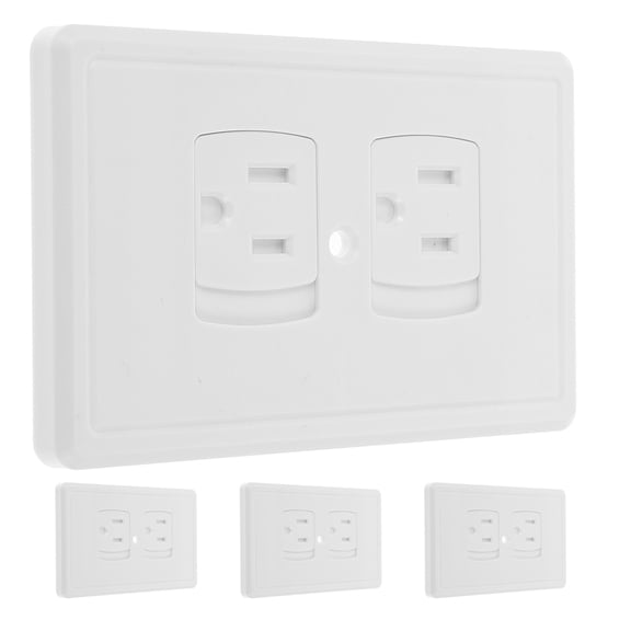 Luxshiny 4Pcs Power Outlet Cover Cap White Automatic Sliding Wall Socket Cover for Safety