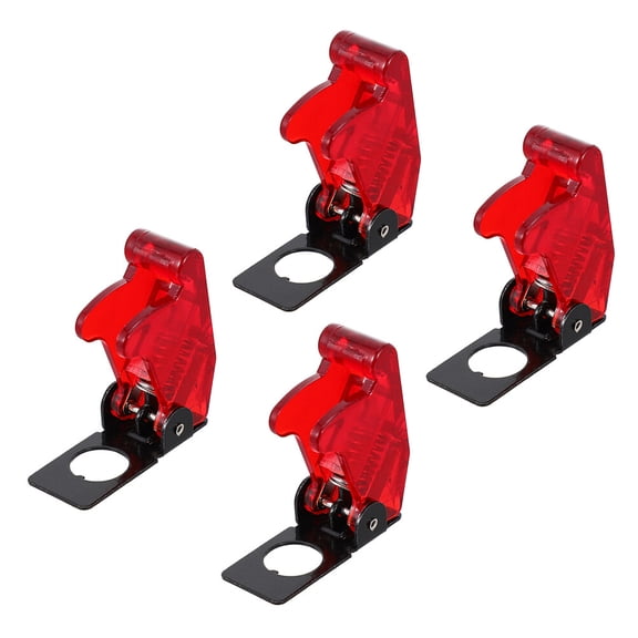 Luxshiny 4Pcs Protective Caps for Toggle Switch Red Safety Guards Ideal for Vehicles and Electronics