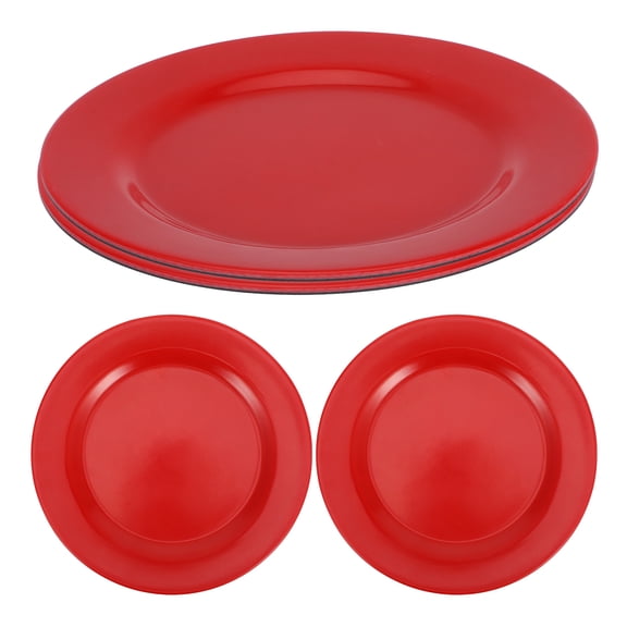 Luxshiny 4Pcs Red Dinner Plates Set Heat Resistant Unbreakable Kitchen Dishes for Everyday Meals
