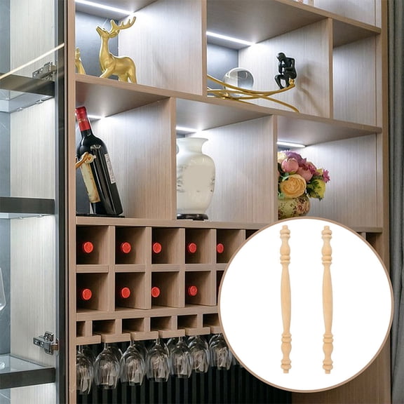 Luxshiny 4Pcs Roman Column Baluster Khaki Wood For Home Decor Furniture Projects