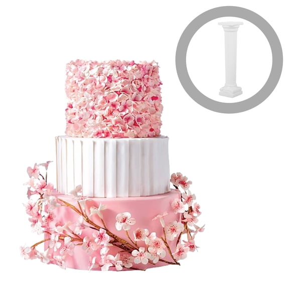 Luxshiny 4Pcs White Roman Pillar Cake Pillars for Wedding Dessert Display and DIY Table Decor