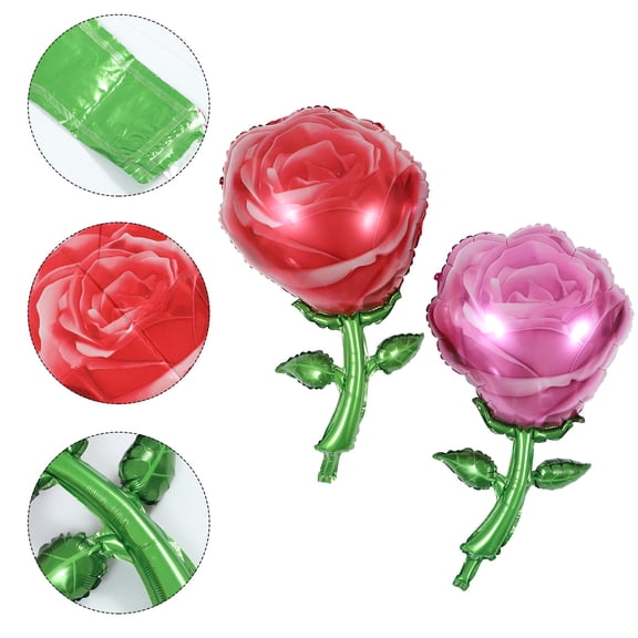Luxshiny 4-Pack Rose Flower Balloons in Assorted Colors Perfect for Birthday Party Decorations and Celebrations