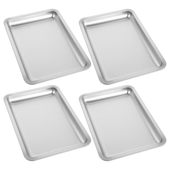 Luxshiny 4Pcs Salon Tray Stainless Steel Nail Tool Organizer for Desk Nail Supplies Storage