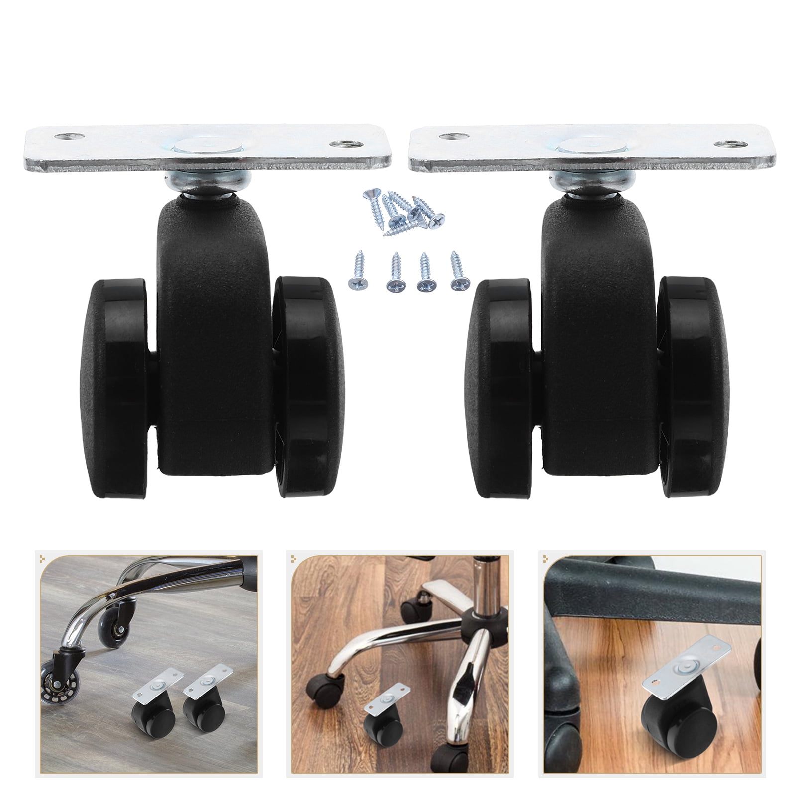 Luxshiny 4Pcs Self Locking Chair Casters with Brake Heavy Duty Swivel ...