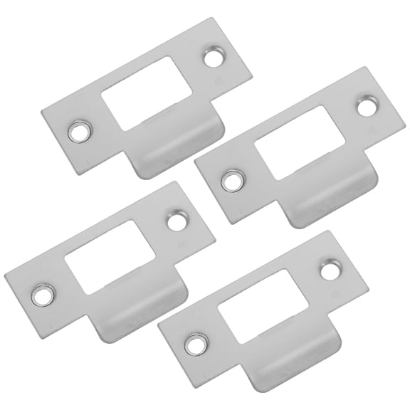 Luxshiny 4Pcs Silver Door Reinforcement Plates Stainless Steel Door Strike Plate for Interior Doors