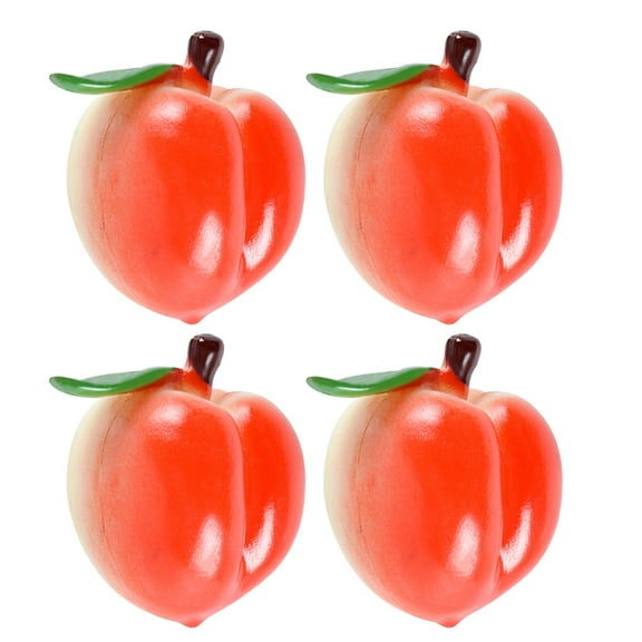 Luxshiny Tiny Peach Prop Artificial Peach Models PVC Decoration Educators Early Education 4pcs