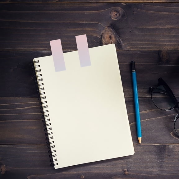 Luxshiny 4Pcs Slim Neon Highlighting Tabs Clear Adhesive Page Markers for Books Notebooks and Annotation Supplies