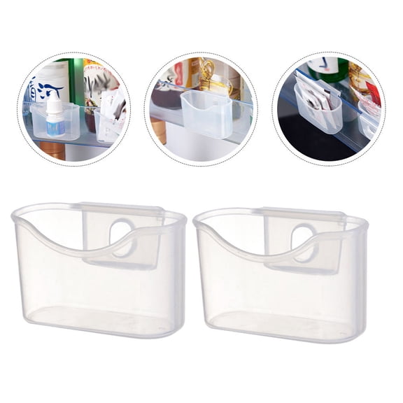 Luxshiny Hanging Box for Fridge, Transparent PP, Perfect for Sauce Bags and Seasonings, 4Pcs