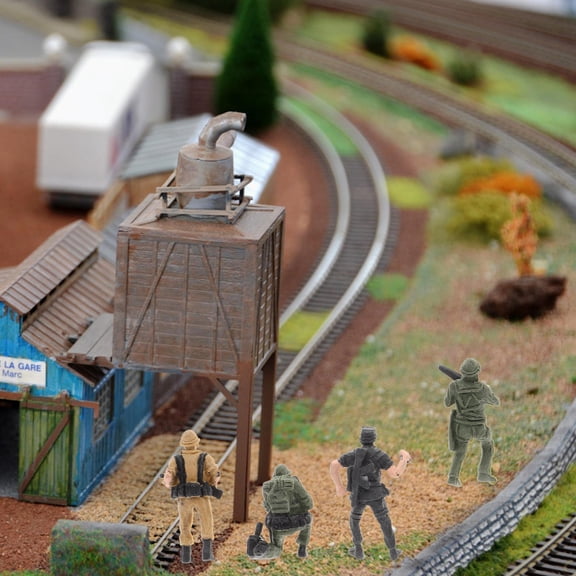 Luxshiny 4pcs Mini Army Figures Plastic Tabletop Miniatures Multi Decoration for Garden Decoration Hobbyists