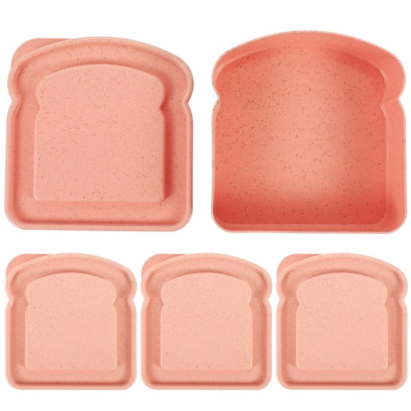 Luxshiny Sandwich Storage Box Bamboo Fiber Storage Adults Camping 4Pcs