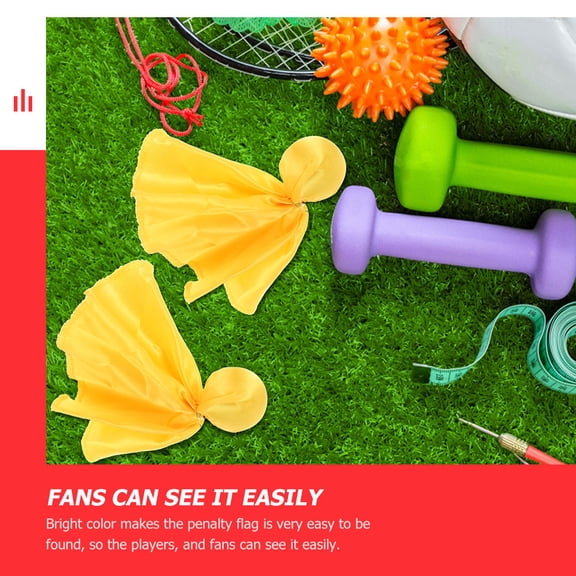 Luxshiny 4Pcs Soccer Penalty Flag Football Game Accessory Lightweight Tossing Referee Supply Polyester