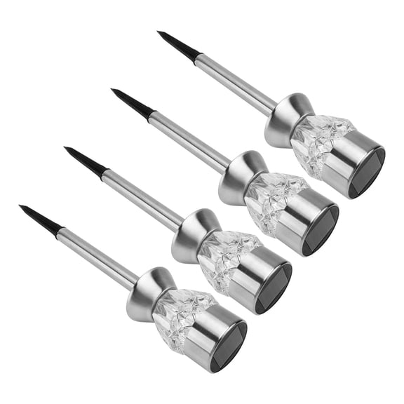 Luxshiny 4Pcs Solar Lamps with Design White Decorative Garden Ground Lights for Yard