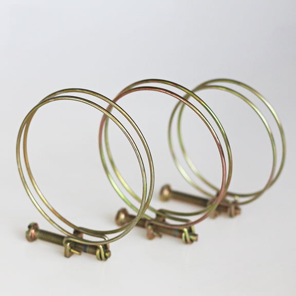 Luxshiny 4Pcs Stainless Steel Wire Clamp Golden Color Double Wire Screw Adjustable Clamps