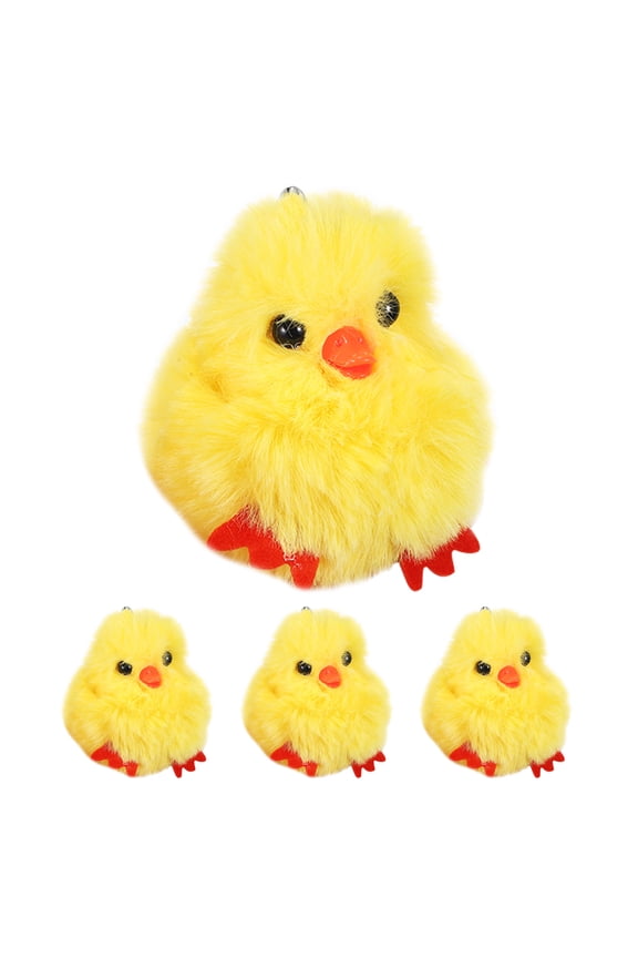 4Pcs Stuffed Chick Keychain Decoration Mini Chick Shape for Daily Use Organize Keys