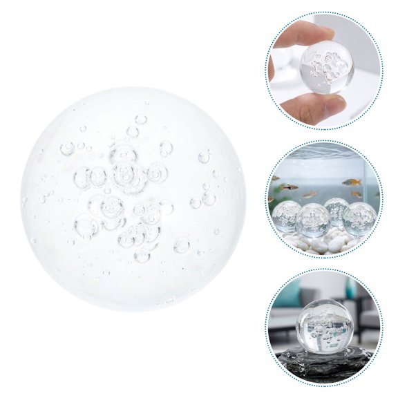 Luxshiny 4Pcs Transparent Bubble Glass Balls Decorative Crystal Globe Orbs for DIY Fountain and Terrarium